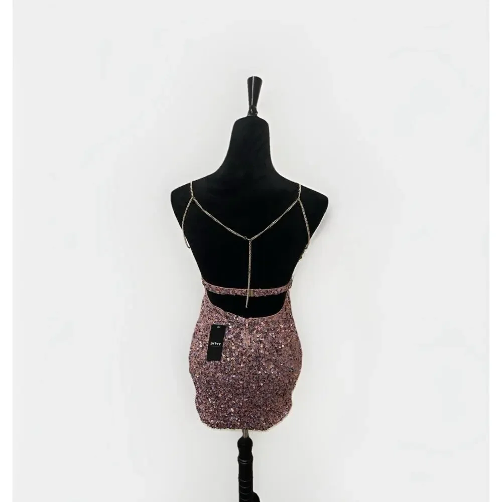 Glamorous Pink Sequin Mini Dress - Picture 4 of 4